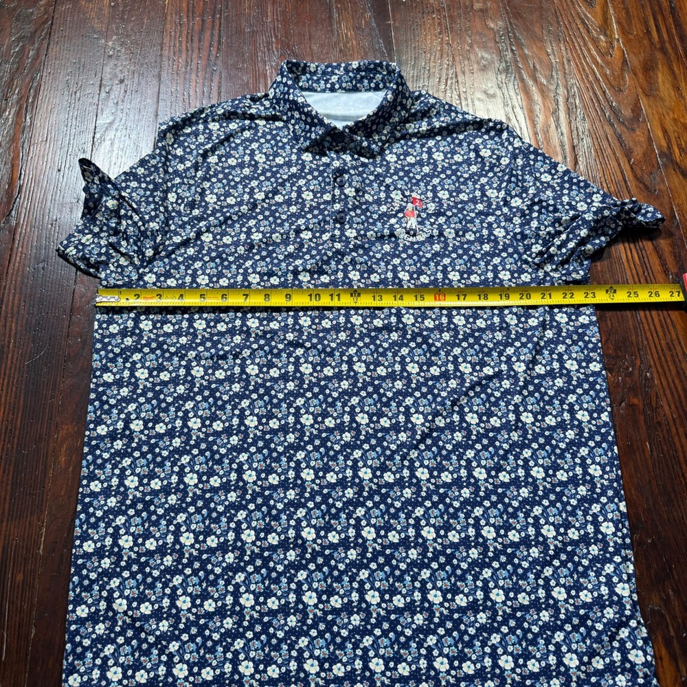 US Open Golf Polo Mens Large Navy Blue Floral 124th Pinehurst Performance Shirt - Picture 6 of 10
